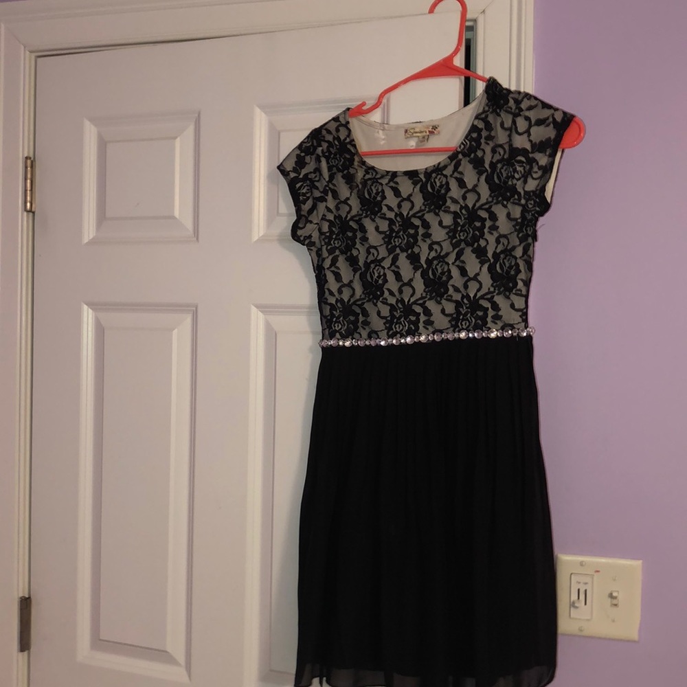 Black flowered dress
